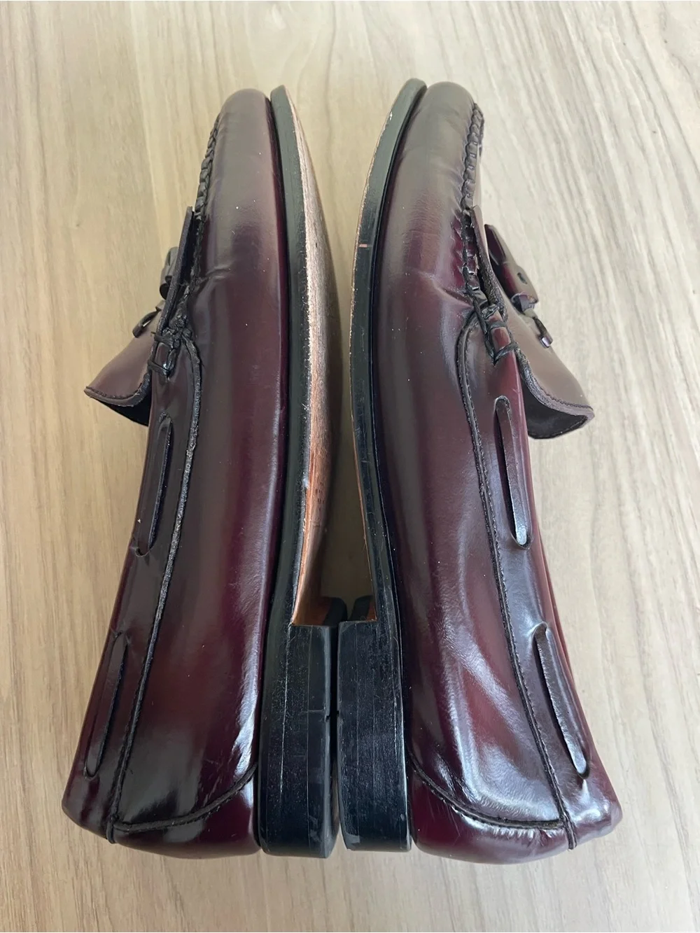 G.H. Bass & Co. Burgundy Tassel Kiltie Loafers